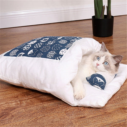 Funki Findz | Pet Beds | Cat Sleeping Bag | Japanese Patterned