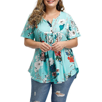 Funki Findz | Shirts | Women's Plus Floral Print Loose Fit Shirts