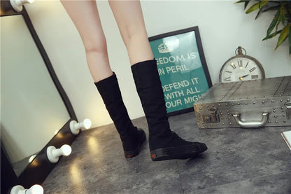 Funki Findz | Boots | Women's Canvas Knee High Lace Up Boots