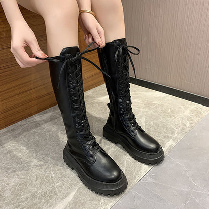 Funki Findz | Boots | Women's Lace Up Chunky Gothic Boots