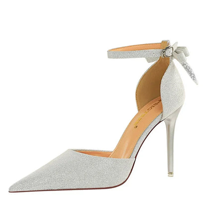 Funki Findz | Shoes | Women's Glitter Bow Knot Strappy Heels