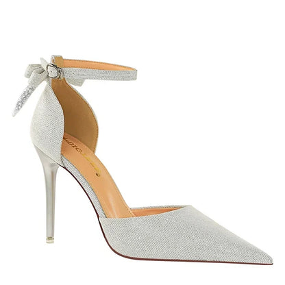 Funki Findz | Shoes | Women's Glitter Bow Knot Strappy Heels