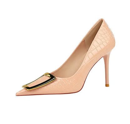 Funki Findz | Shoes | Women's Metal Buckle Pointed Toe Pumps