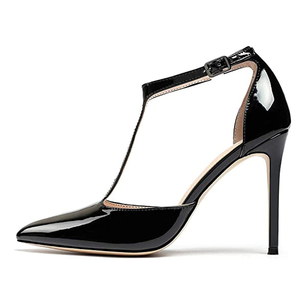 Funki Findz | Shoes | Women's Patent High Heel T-Strap Stilettos