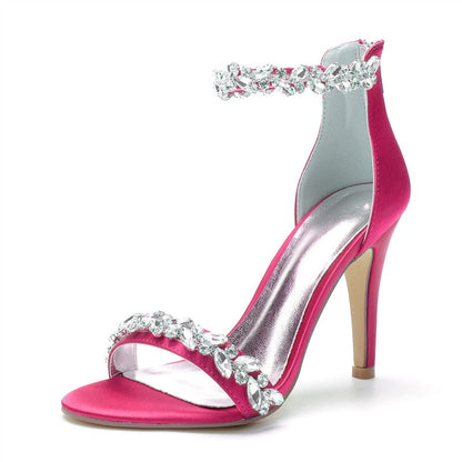 Funki Findz | Shoes | Women's Crystal Strap Satin Prom Stilettos