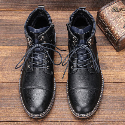 Funki Findz | Boots | Men's Faux Leather Retro Ankle Dress Boot