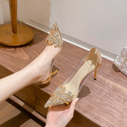 Funki Findz | Shoes | Women's Pointy Toe Clear Wedding Stiletto