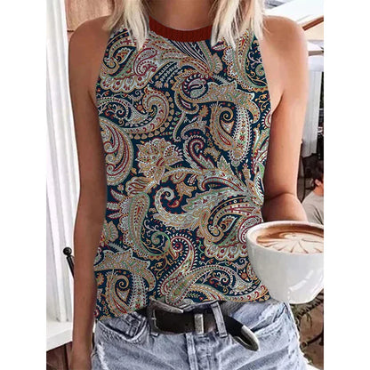 Funki Findz | Shirts | Women's Paisley 3D Print Retro Tank Tops