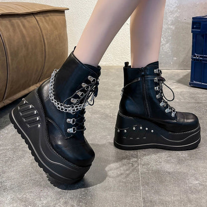 Funki Findz | Boots | Women's Gothic Punk Platform Ankle Boots
