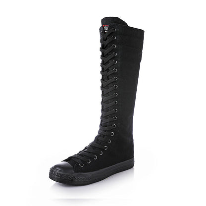 Funki Findz | Boots | Women's Lace Up Canvas Knee High Boots