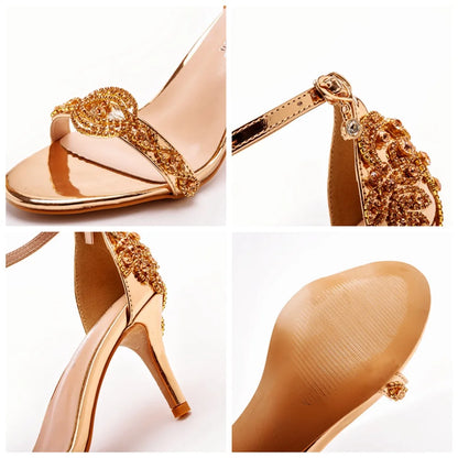 Funki Findz | Shoes | Women's Bridal Beaded Low Heel Sandals