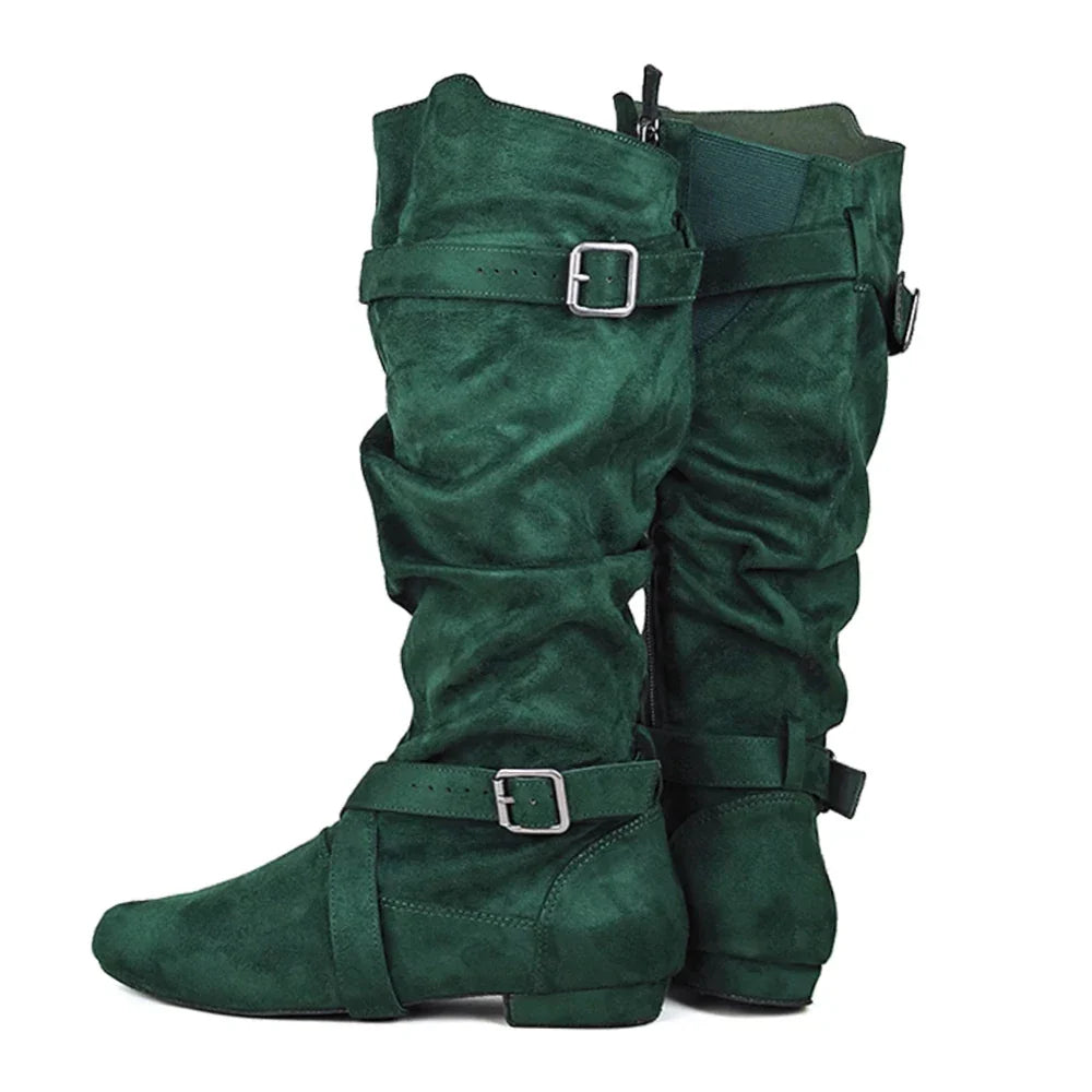 Funki Findz | Boots | Women's Line Dance Buckle Flat Boots