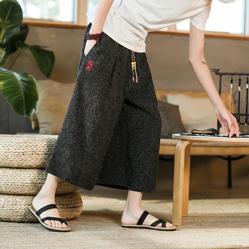 Funki Findz | Pants | Men's Long Japanese Kimono Wide Shorts