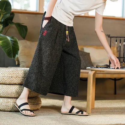 Funki Findz | Pants | Men's Long Japanese Kimono Wide Shorts
