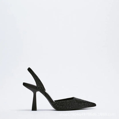 Funki Findz | Shoes | Women's Shiny Beaded Mid Heeled Mules