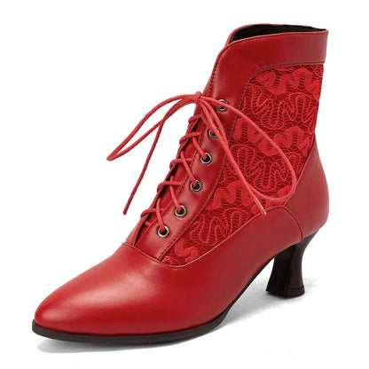 Funki Findz | Boots | Women's Kitten Heel Victorian Granny Boot