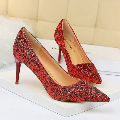 Funki Findz | Shoes | Women's High Heel Glitter Prom Pumps