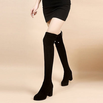 Funki Findz | Boots | Women's Thigh High Block Heel Boots 4|6|8