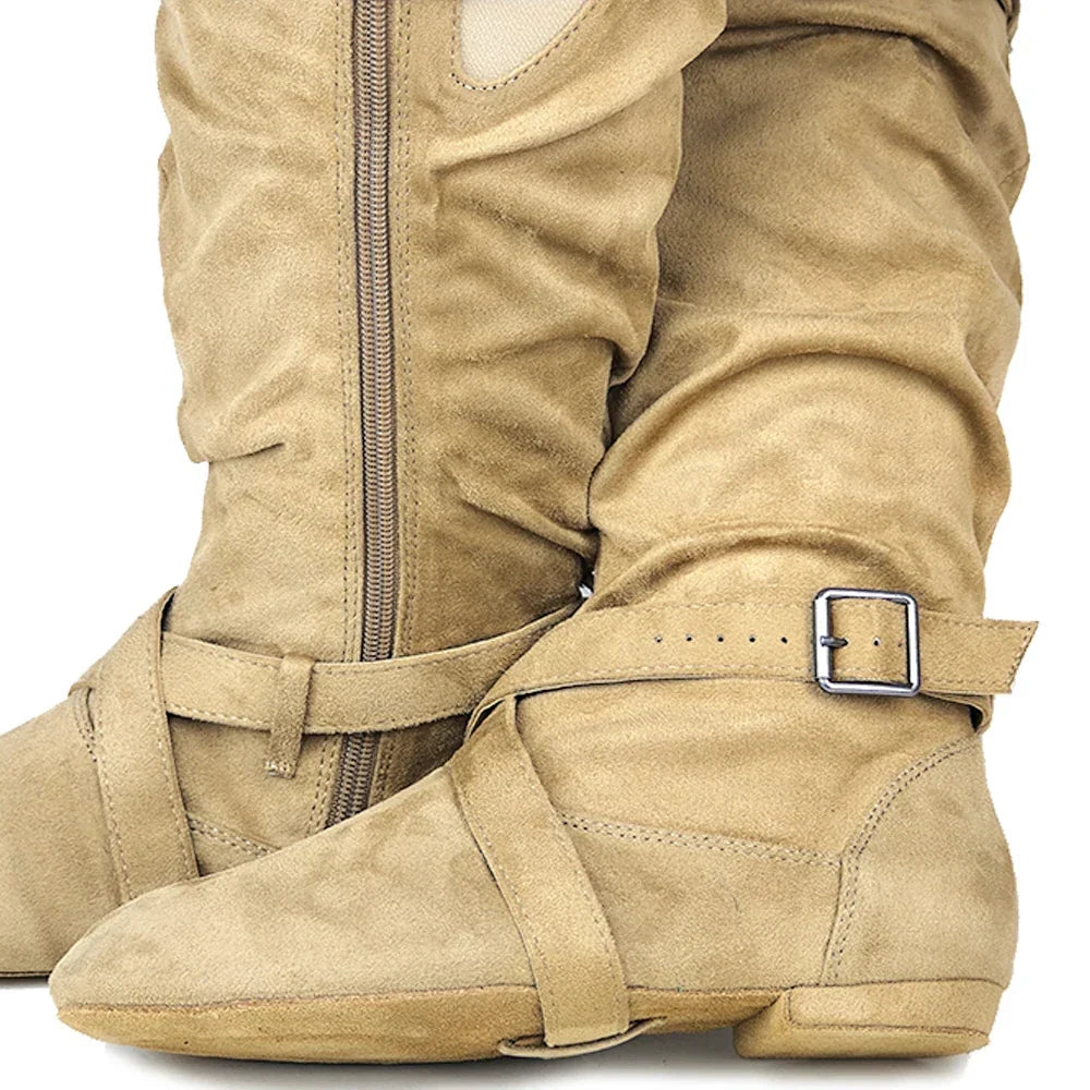 Funki Findz | Boots | Women's Line Dance Buckle Flat Boots