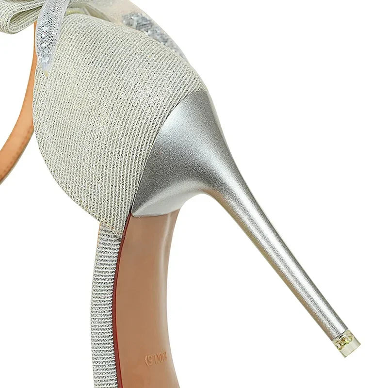 Funki Findz | Shoes | Women's Glitter Bow Knot Strappy Heels
