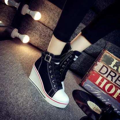 Funki Findz | Boots | Women's High Top Platform Wedge Sneaker