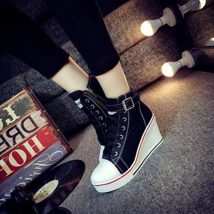 Funki Findz | Boots | Women's High Top Platform Wedge Sneaker
