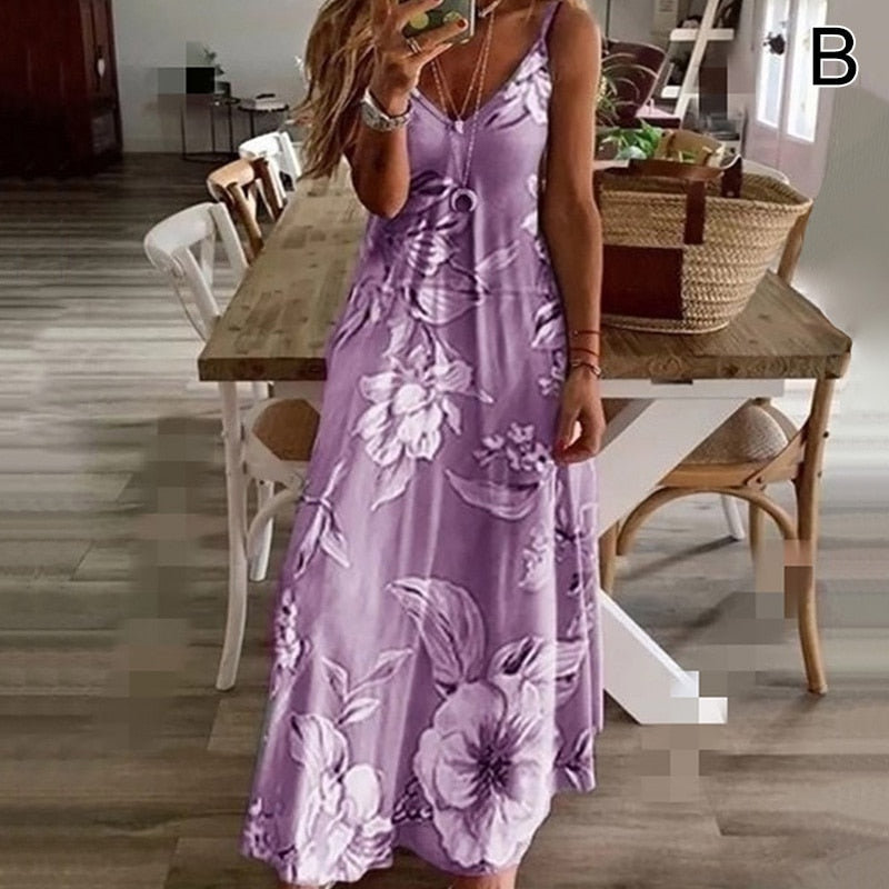 Funki Findz | Dresses | Women's Long Floral Summer Maxi Dress