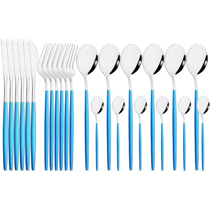 Funki Findz | Cutlery Sets | Gold Stainless Steel Mirror Polish 24 Set