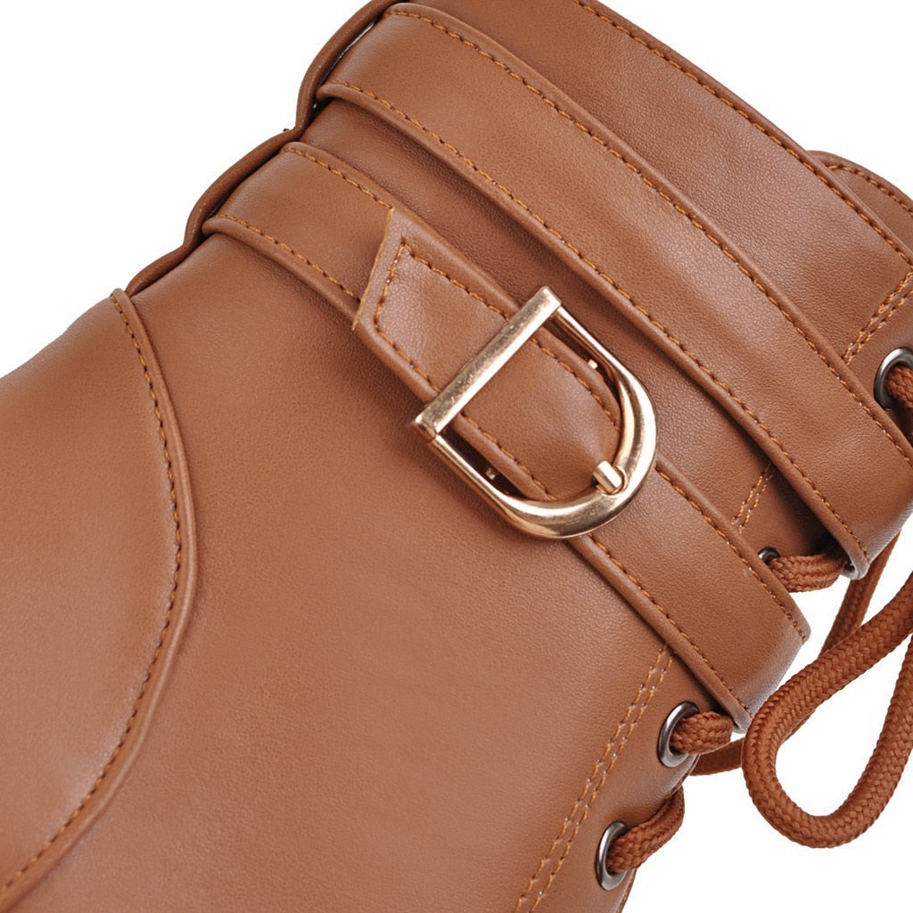 Funki Findz | Boots | Women's Block Heel Buckle Strap Ankle Boots