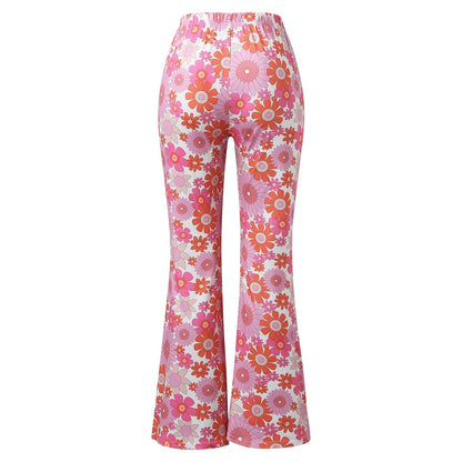 Funki Findz | Pants | Women's Funky Floral Boho Flared Trousers