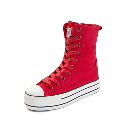 Funki Findz | Boots | Women's High-top Side Zip Canvas Sneaker