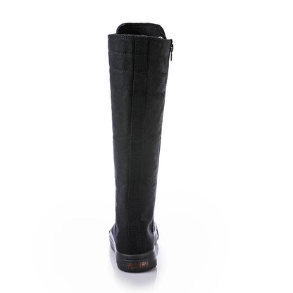 Funki Findz | Boots | Women's Lace Up Canvas Knee High Boots