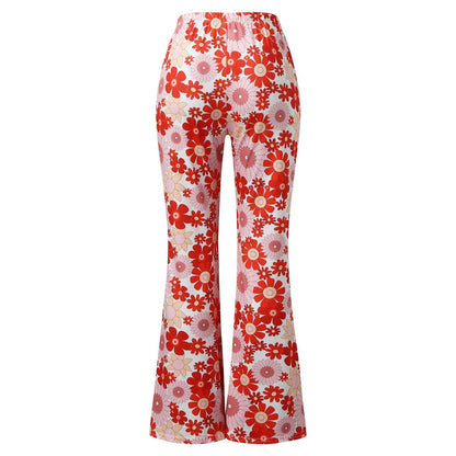 Funki Findz | Pants | Women's Funky Floral Boho Flared Trousers