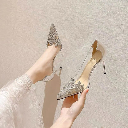 Funki Findz | Shoes | Women's Pointy Toe Clear Wedding Stiletto