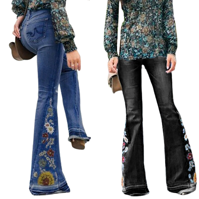 Funki Findz | Pants | Women's Boho Hippy Embroidered Jeans