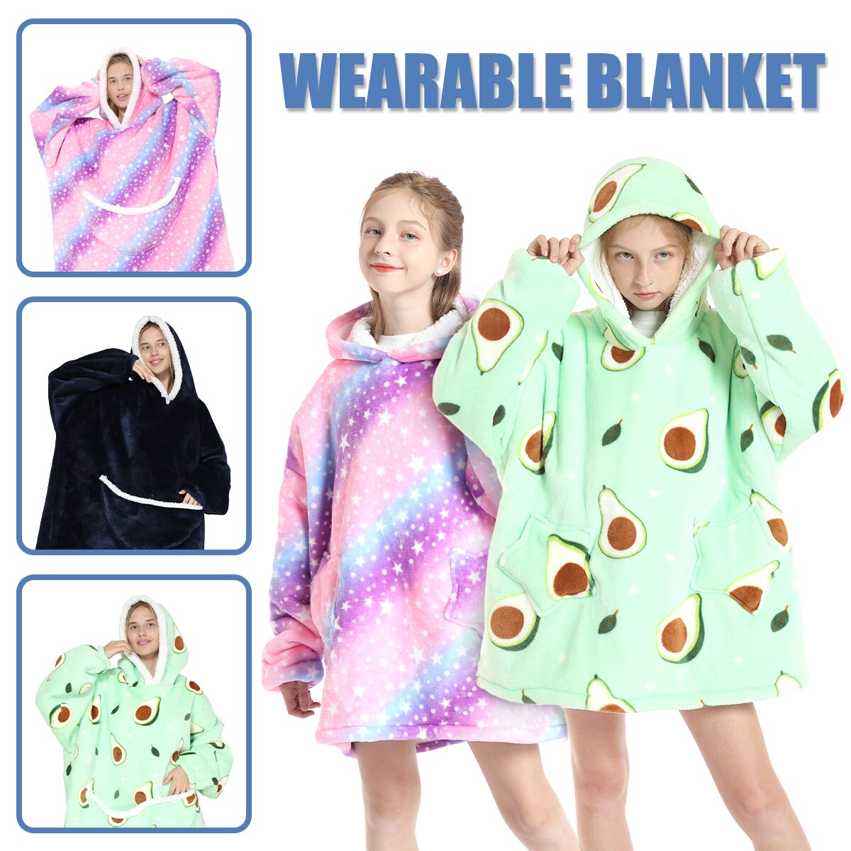 Funki Findz | Oodies | Unisex Soft Animal Print Hoodie Blanket