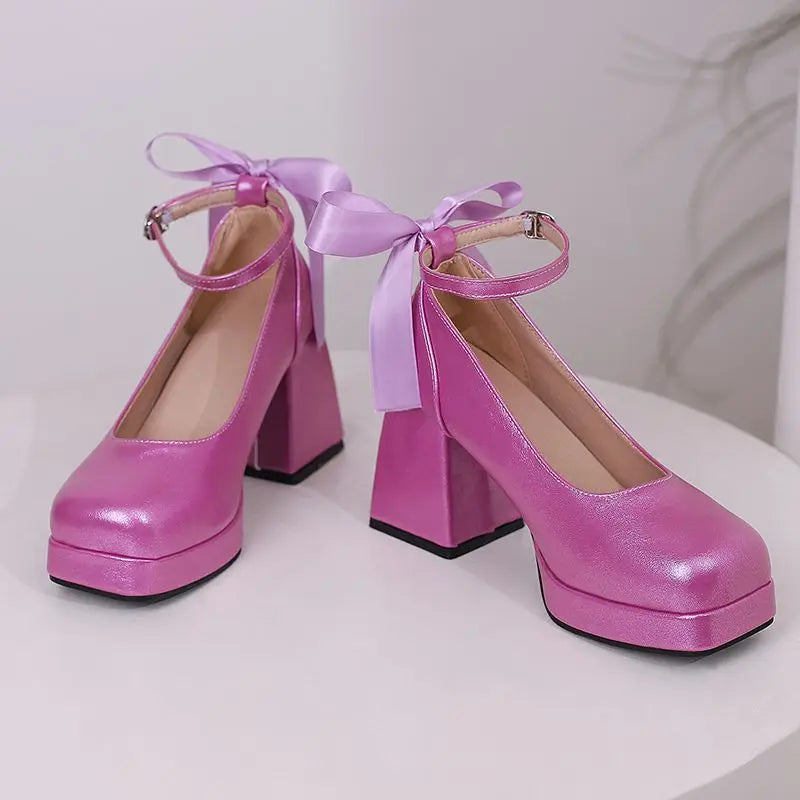 Funki Findz | Shoes | Women's Square Toe Block Heel Platforms