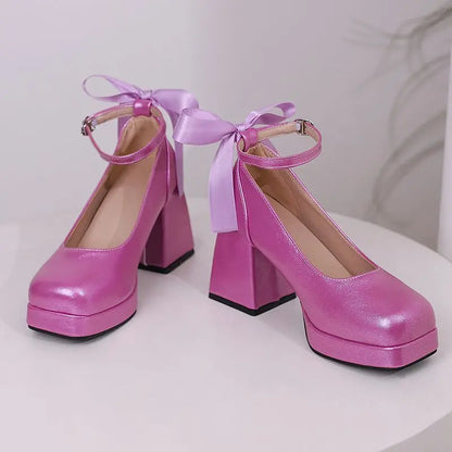 Funki Findz | Shoes | Women's Square Toe Block Heel Platforms