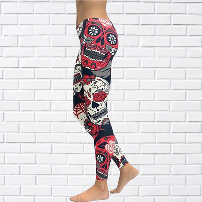 Funki Findz | Pants | Women's Yoga Pants | Skull Print Leggings