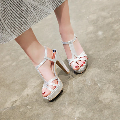 Funki Findz | Shoes | Women's Gold Silver Platform High Sandals