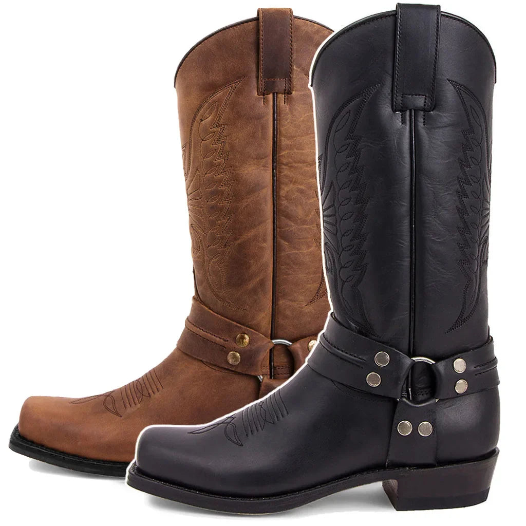 Funki Findz | Boots | Men's Embroidered Cowboy Pull On Boots