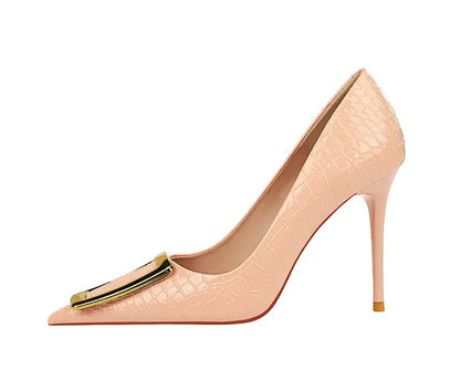 Funki Findz | Shoes | Women's Metal Buckle Pointed Toe Pumps