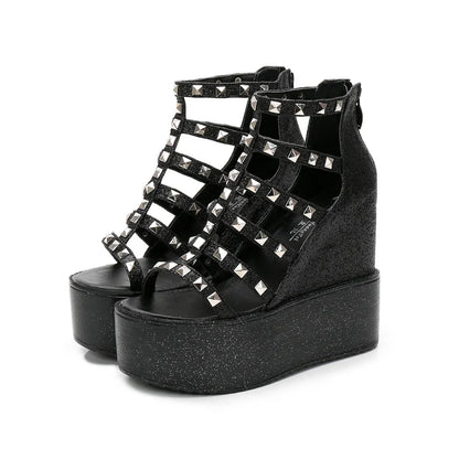 Funki Findz | Shoes | Women's Rivet Platform Gladiator Sandals