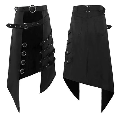Funki Findz | Skirts | Men's Gothic Punk Buckle Strap Half Skirts
