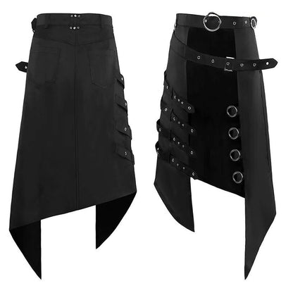 Funki Findz | Skirts | Men's Gothic Punk Buckle Strap Half Skirts