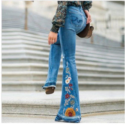 Funki Findz | Pants | Women's Boho Hippy Embroidered Jeans