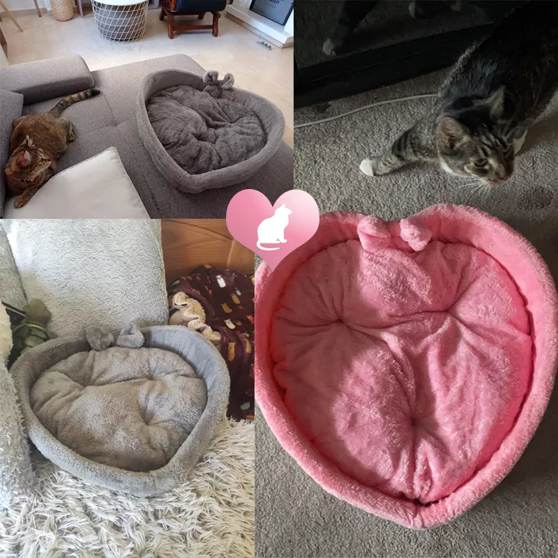 Funki Findz | Pet Beds | Cat Bed | Heart-shaped Cozy Cat Bed