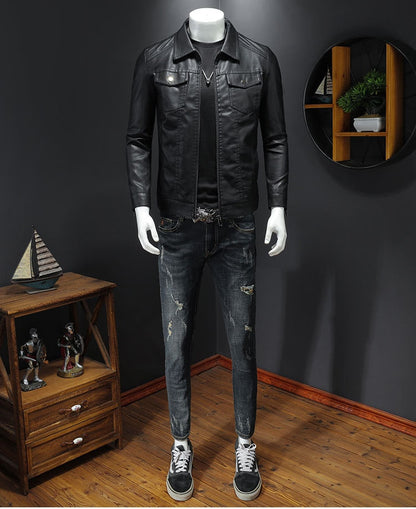 Funki Findz | Jackets | Men's Slim Fit Faux Leather Jacket