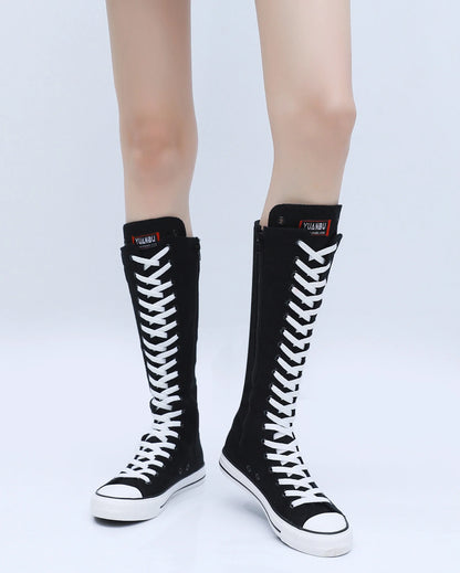 Funki Findz | Boots | Women's High Top Lace Up Canvas Boots