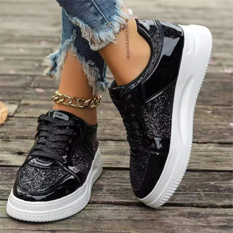 Funki Findz | Shoes | Women's Gold Sequins Platform Sneakers